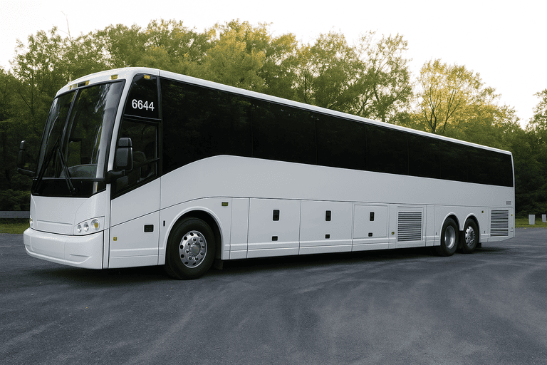 exterior of Charter Bus Rental Passaic coach bus